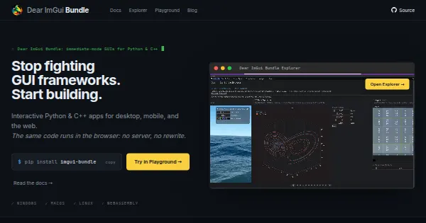 Screenshot of imgui bundle