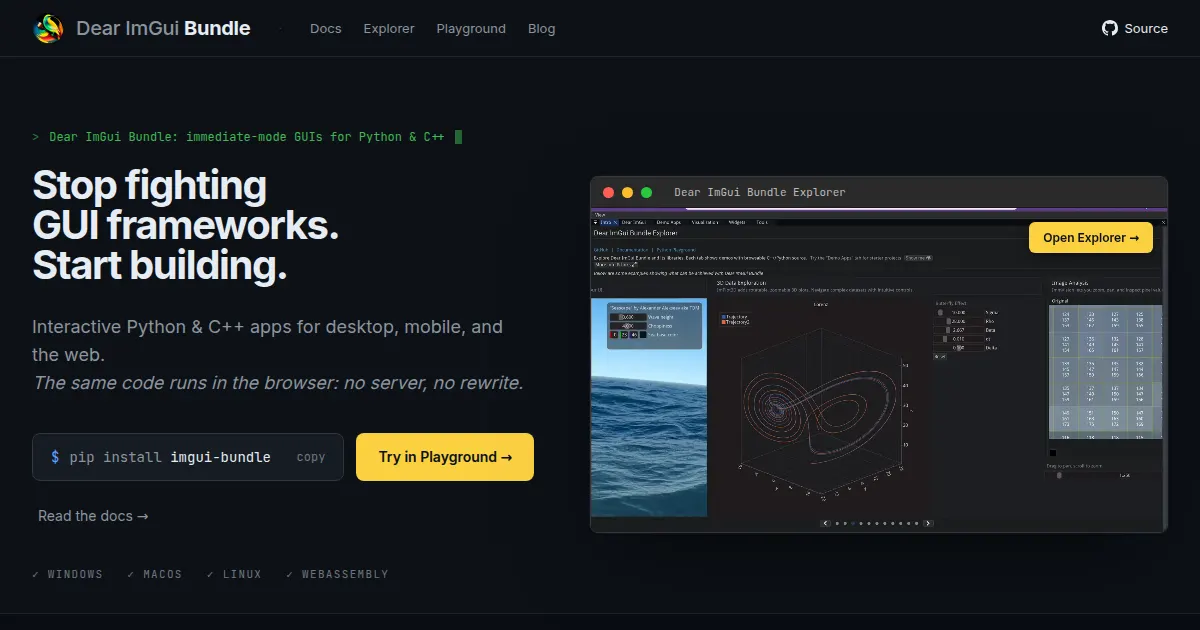 Screenshot of imgui bundle