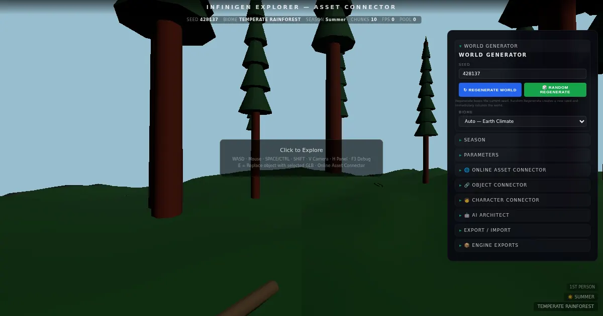 Screenshot of INFINIGEN Explorer