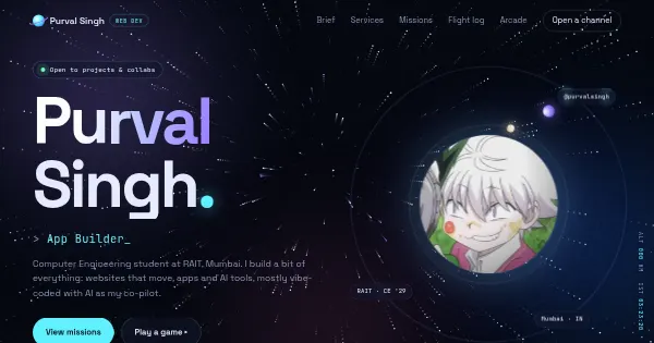 Screenshot of purvalsingh.github.io