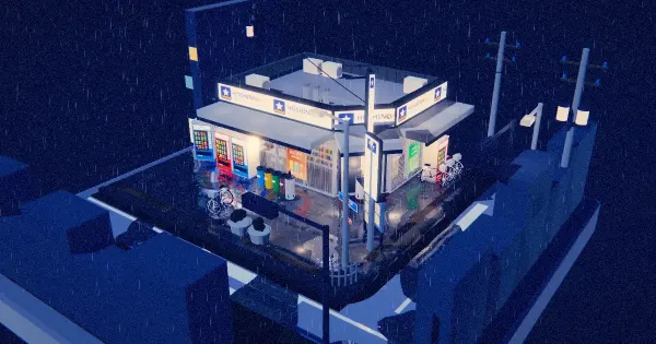Screenshot of Rainy Night Convenience Store