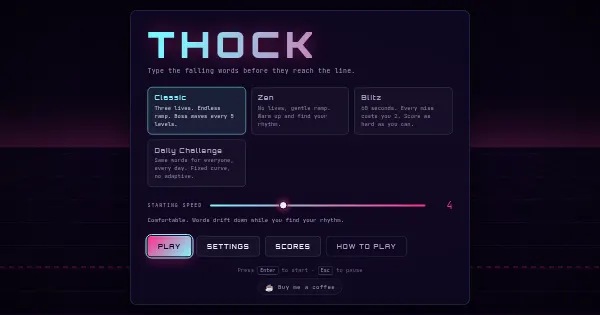 Screenshot of thock