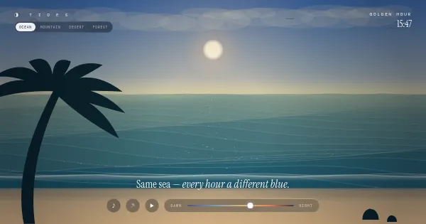 Screenshot of A sea of blues
