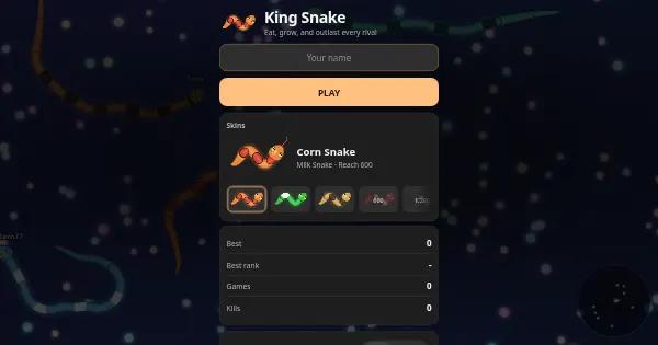 Screenshot of king snake
