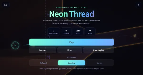 Screenshot of neon thread