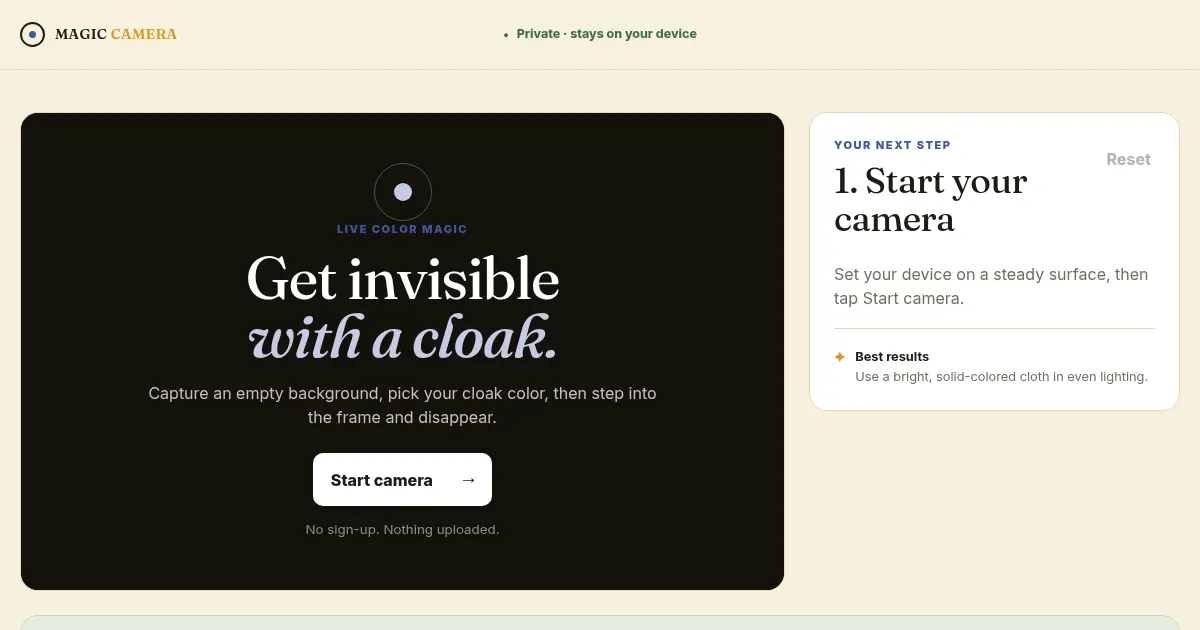 Screenshot of Magic Camera