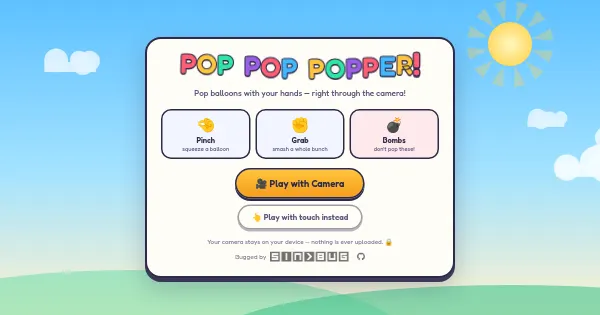 Screenshot of pop pop popper