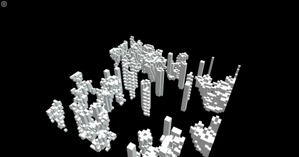 Screenshot of game of life 3d