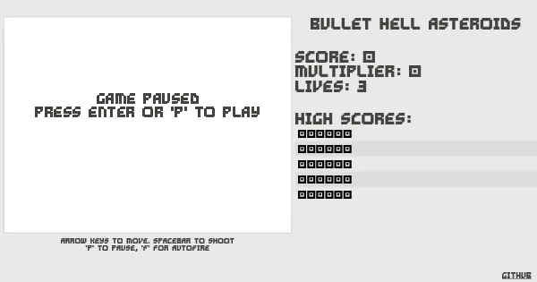 Screenshot of asteroids