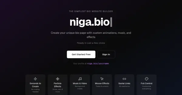 Screenshot of v0 bio website builder