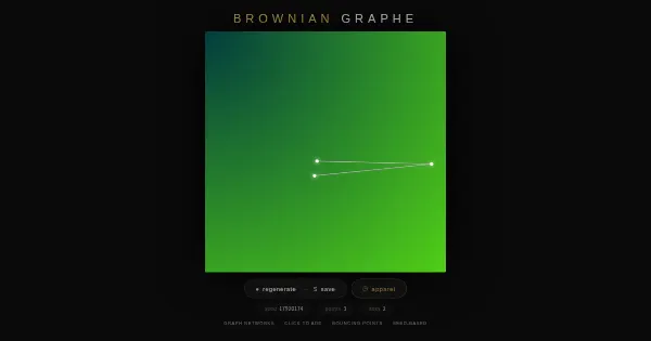 Screenshot of Brownian Graphe Generative Art
