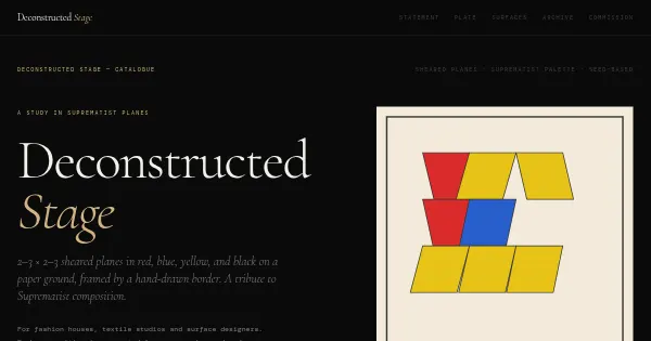 Screenshot of Deconstructed Stage Generative Art