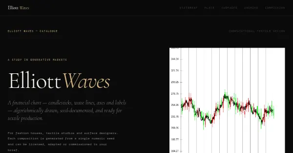 Screenshot of Elliott Waves Generative Art