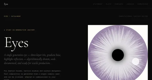Screenshot of Eyes Generative Art