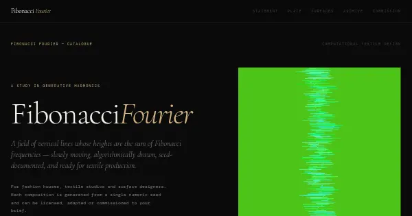 Screenshot of Fibonacci Fourier Generative Art