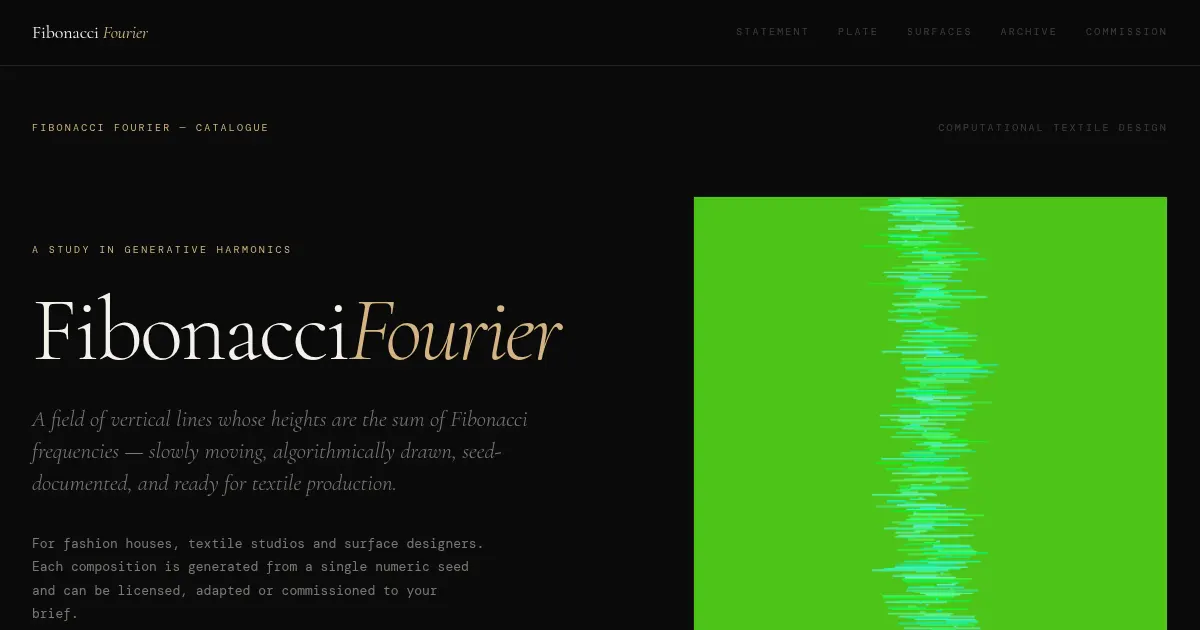 Screenshot of Fibonacci Fourier Generative Art