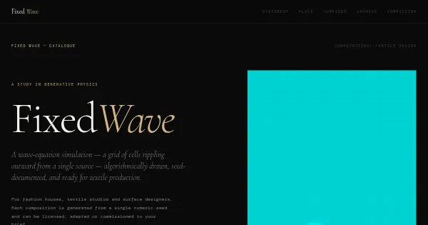 Screenshot of Fixed Wave Generative Art