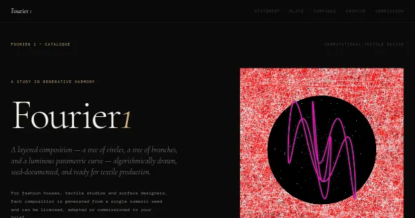 Screenshot of Fourier 1 Generative Art