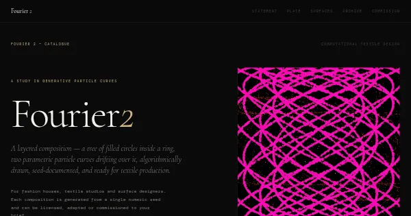 Screenshot of Fourier 2 Generative Art