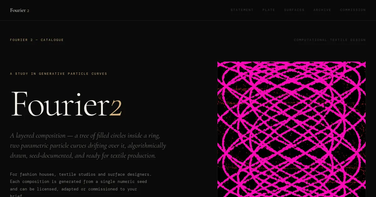 Screenshot of Fourier 2 Generative Art