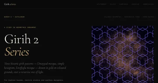 Screenshot of Girih 2 Generative Art