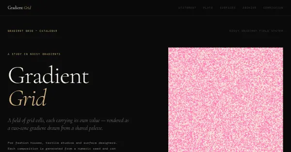 Screenshot of Gradient Grid Generative Art