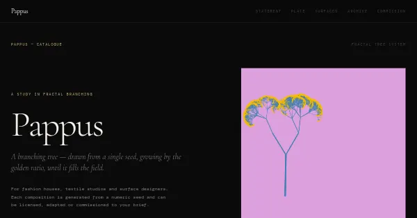 Screenshot of Pappus Generative Art