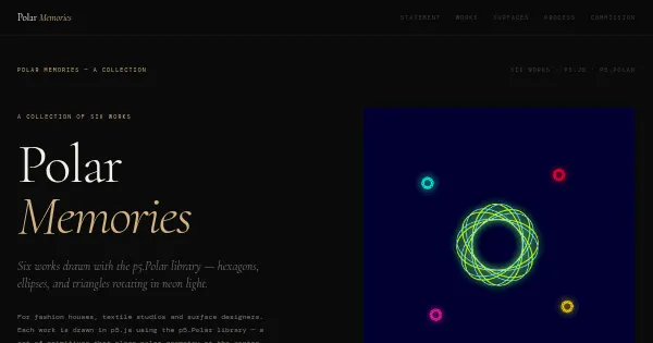 Screenshot of Polar Memories Generative Art