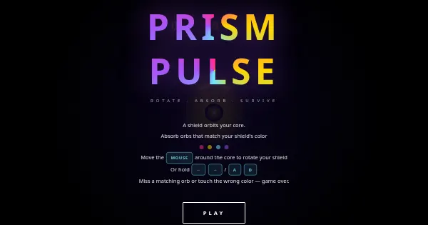 Screenshot of prism pulse game