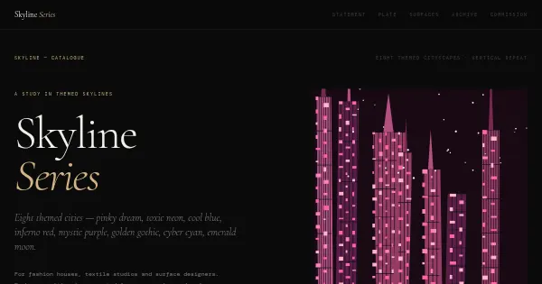 Screenshot of Skyline Series Generative Art