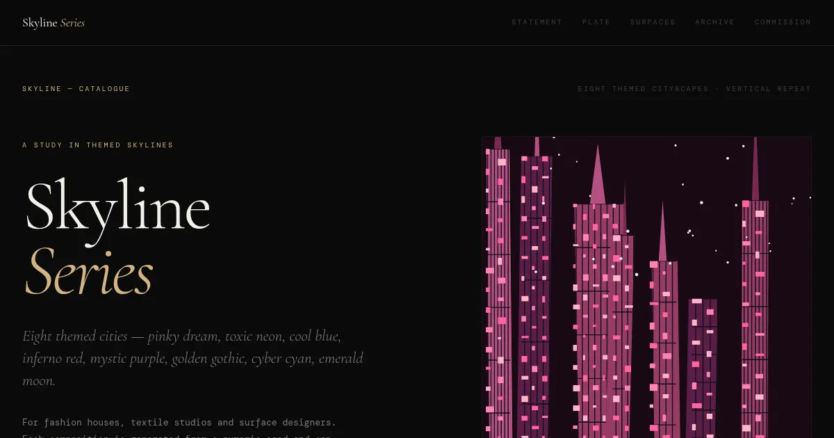 Screenshot of Skyline Series Generative Art