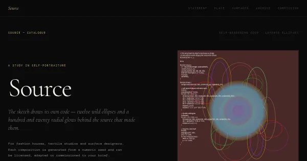 Screenshot of Source Generative Art