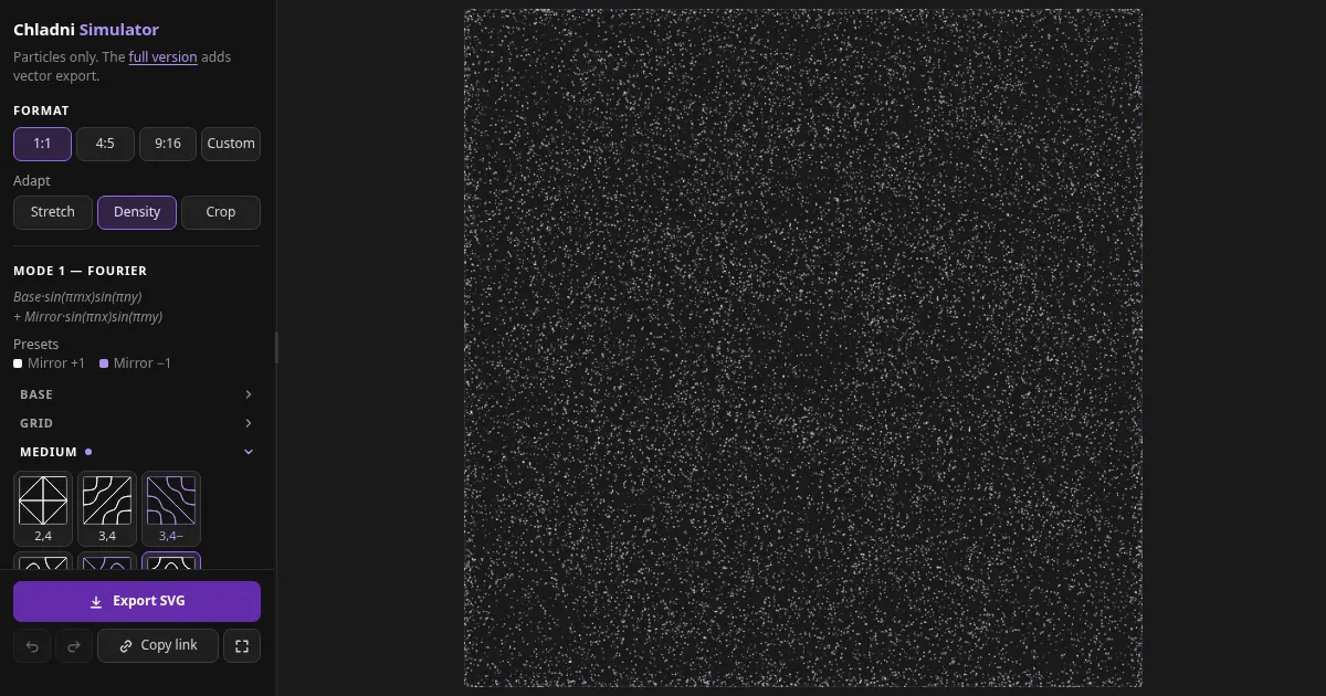 Screenshot of chladni simulator