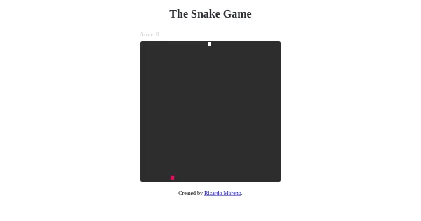 Screenshot of snake game p5