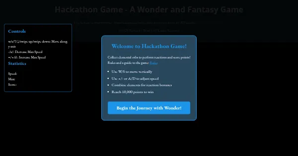 Screenshot of hackathon game