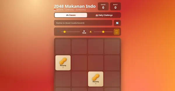 Screenshot of 2048 makanan indo