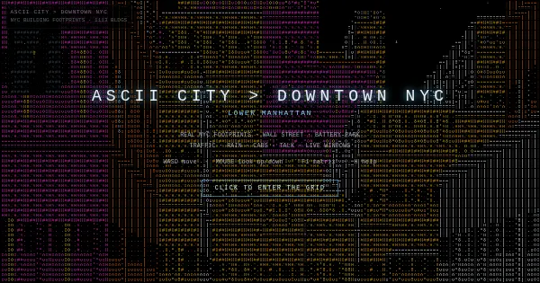 Screenshot of ascii city