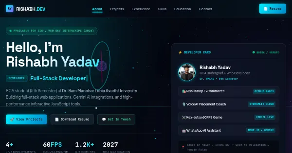Screenshot of rishu builds.github.io