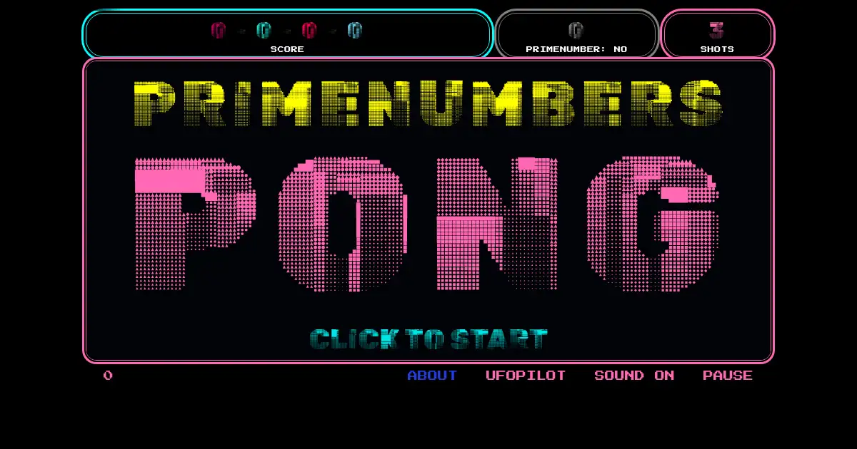 Screenshot of primenumberspong