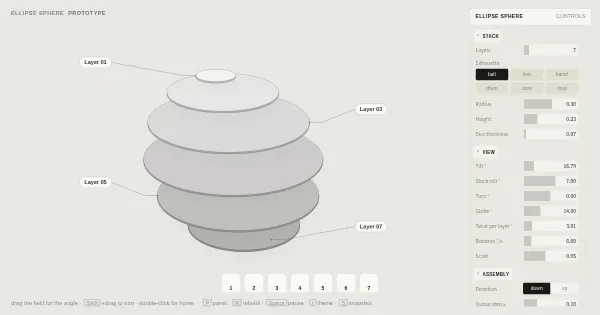Screenshot of ellipse sphere