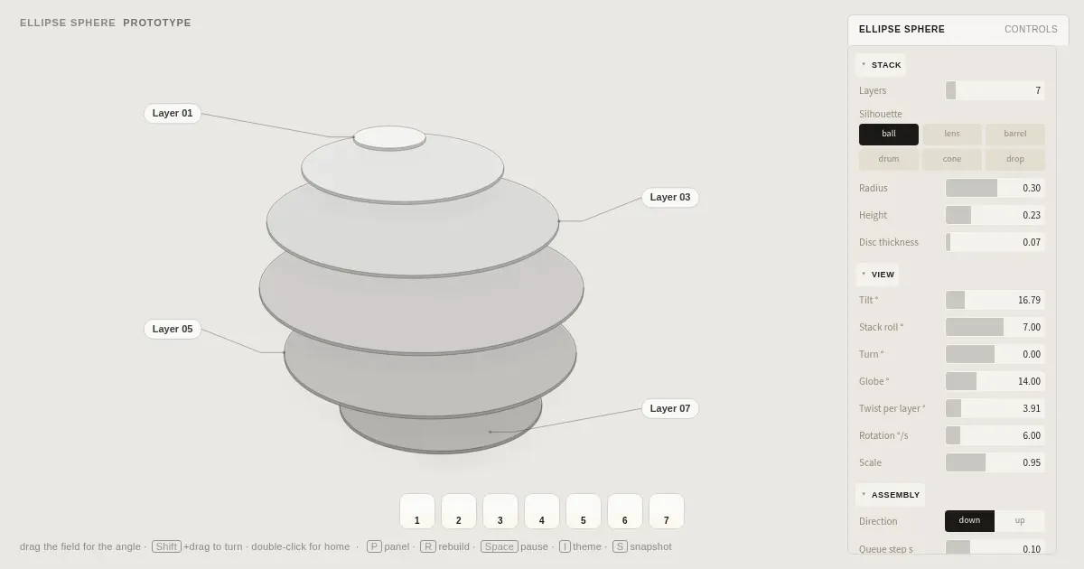Screenshot of ellipse sphere