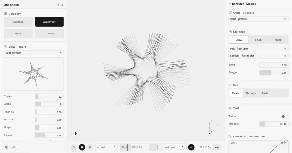 Screenshot of line engine