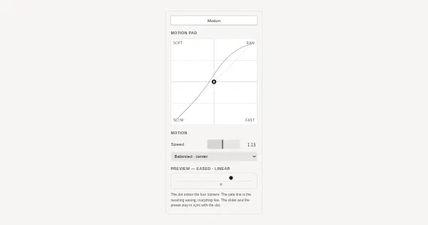 Screenshot of motion pad