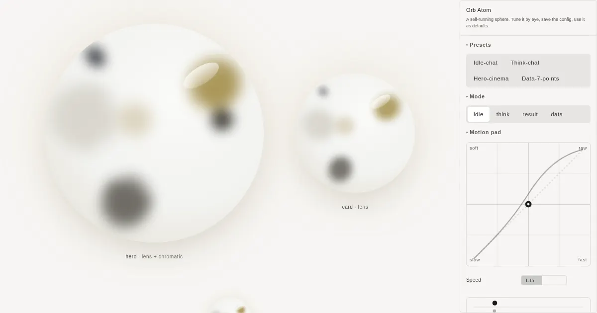 Screenshot of orb atom