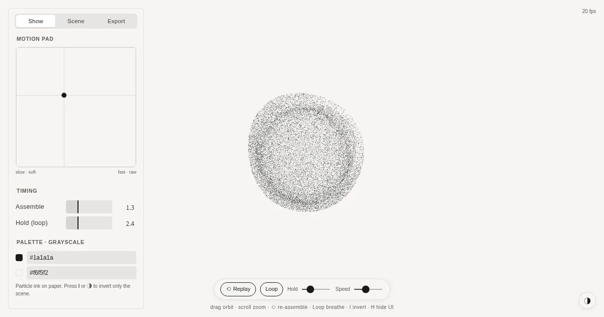 Screenshot of particles 3d