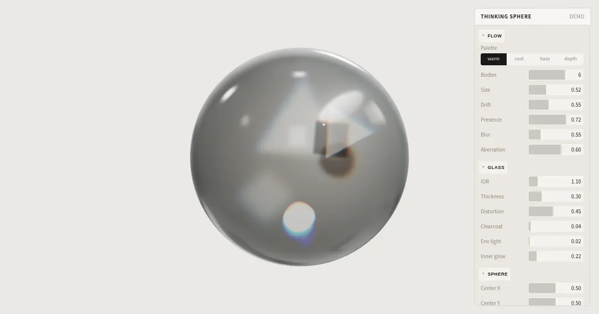 Screenshot of thinking sphere