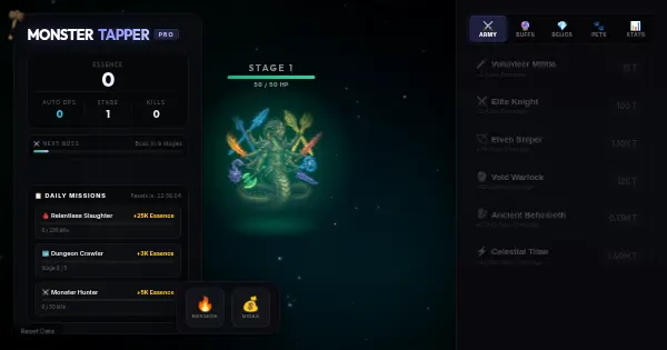 Screenshot of monster tapper