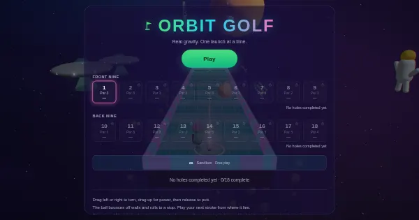 Screenshot of orbit golf