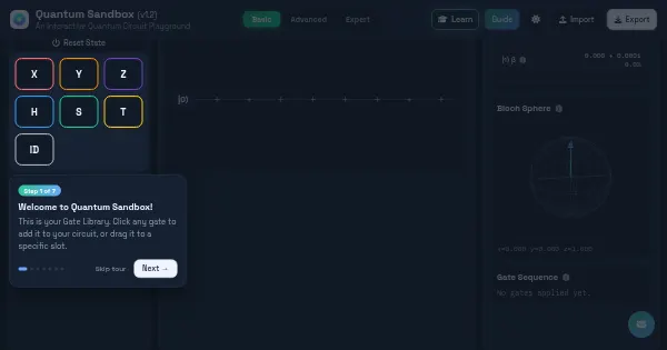 Screenshot of quantum sandbox