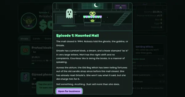 Screenshot of monster shop idle